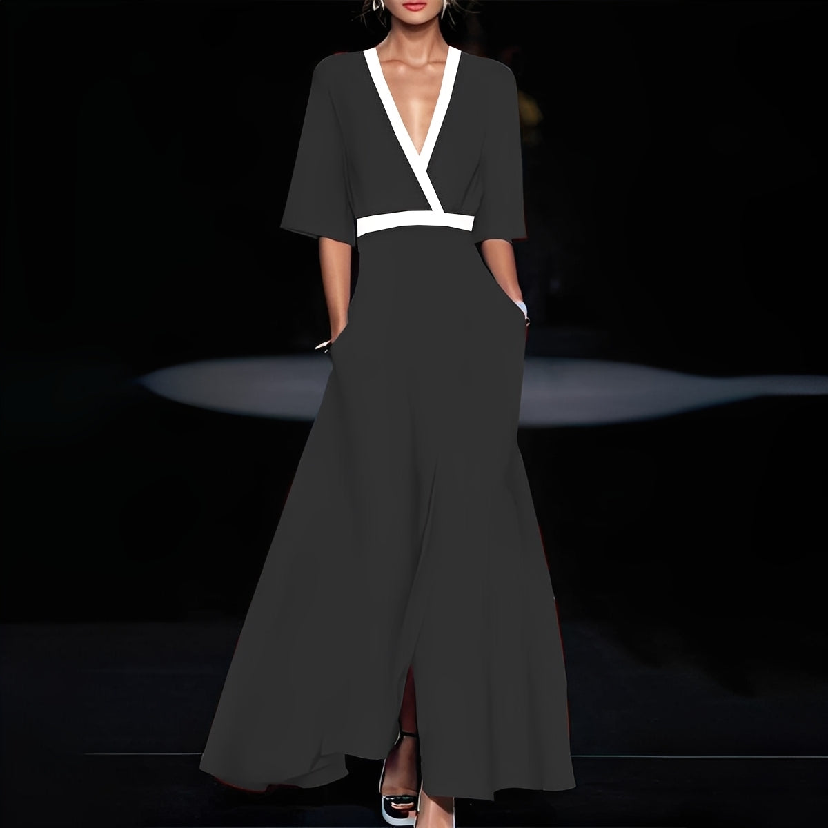 Debora - Damenmaxikleid mit Blumendesign