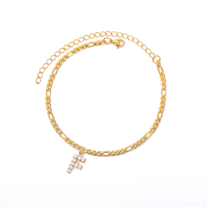 Knöchel mit Initiale - Armband am Knöchel mit Ihrer Initiale