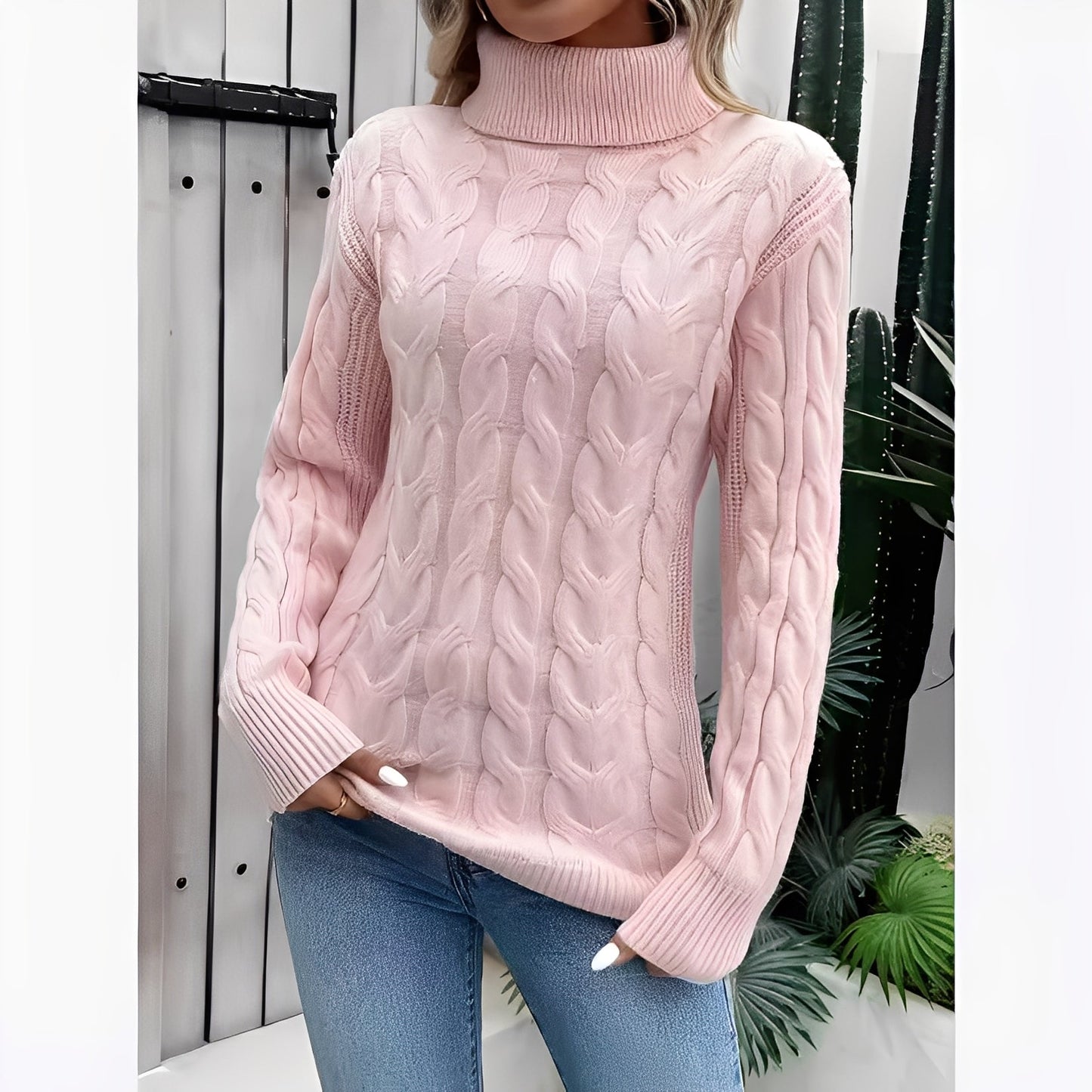 Amélie - Komfortabler Damenrollkragenpullover aus Baumwolle