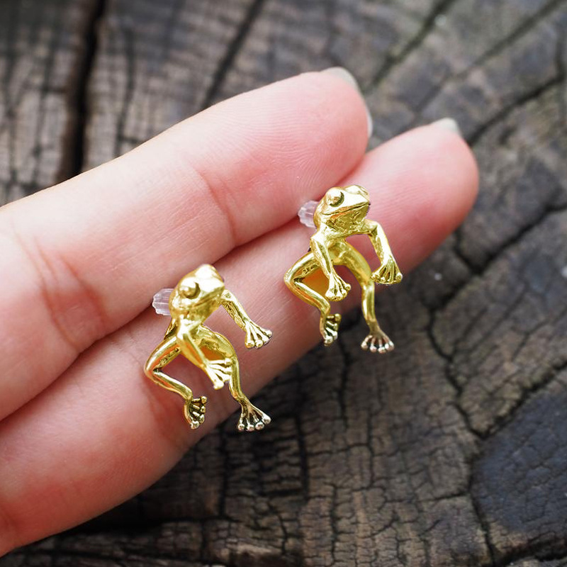 Hübscher Schwimmender Frosch - Mini Frosch Ohrringe