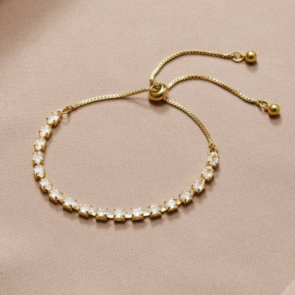 Armband aus goldenem Kristall - Verstellbares Kristallarmband