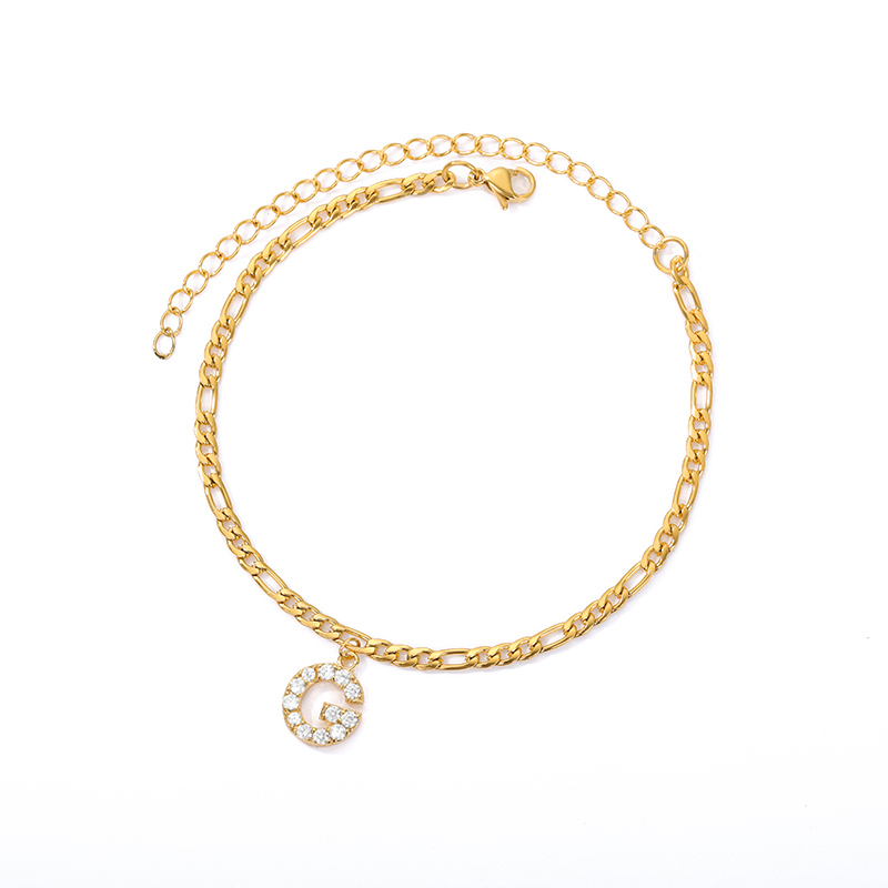 Knöchel mit Initiale - Armband am Knöchel mit Ihrer Initiale