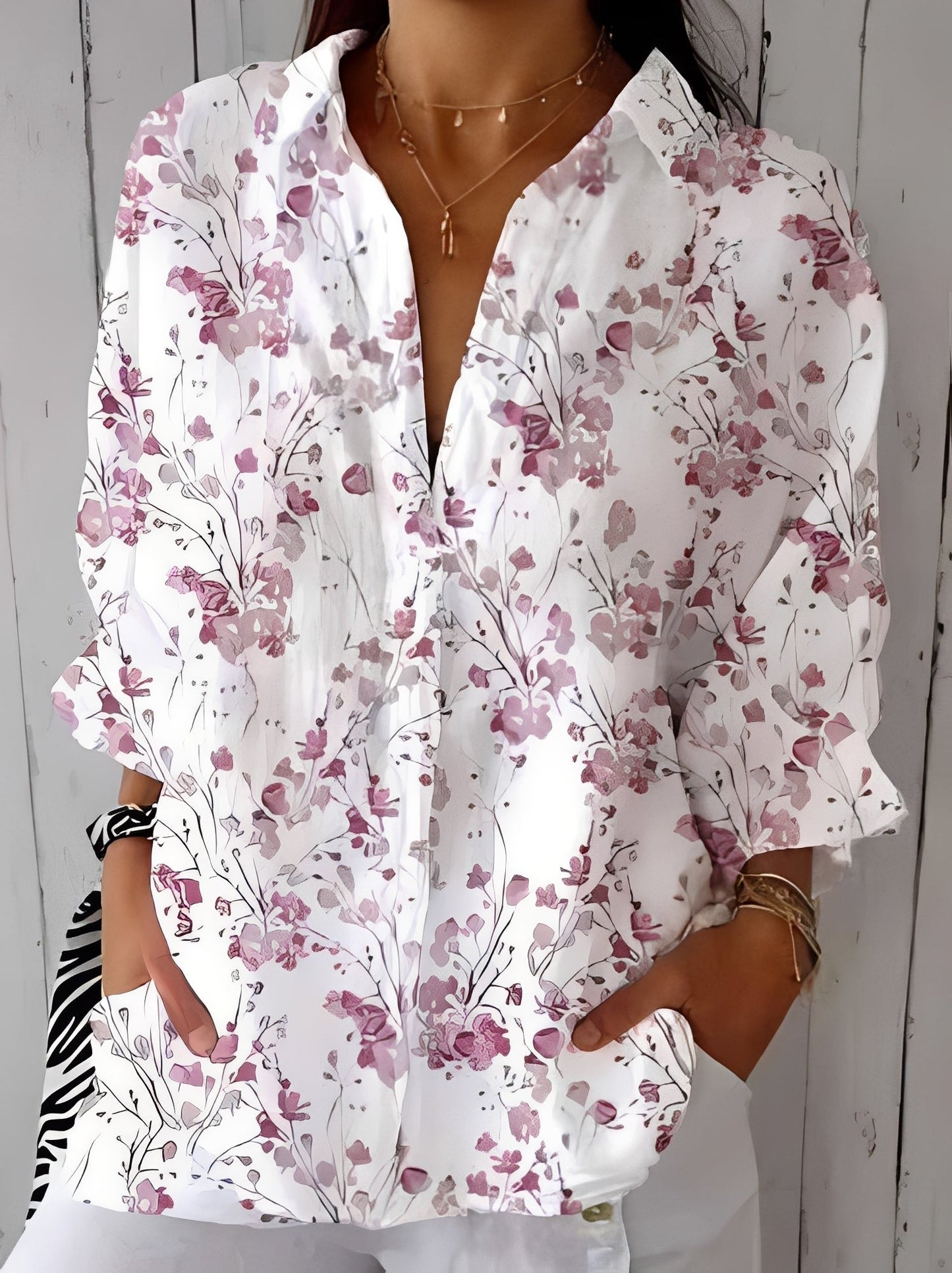 Jessica - Elegante Damenbluse mit Blumenmuster