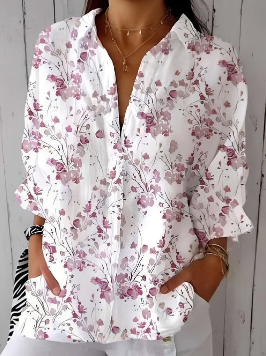 Jessica - Elegante Damenbluse mit Blumenmuster