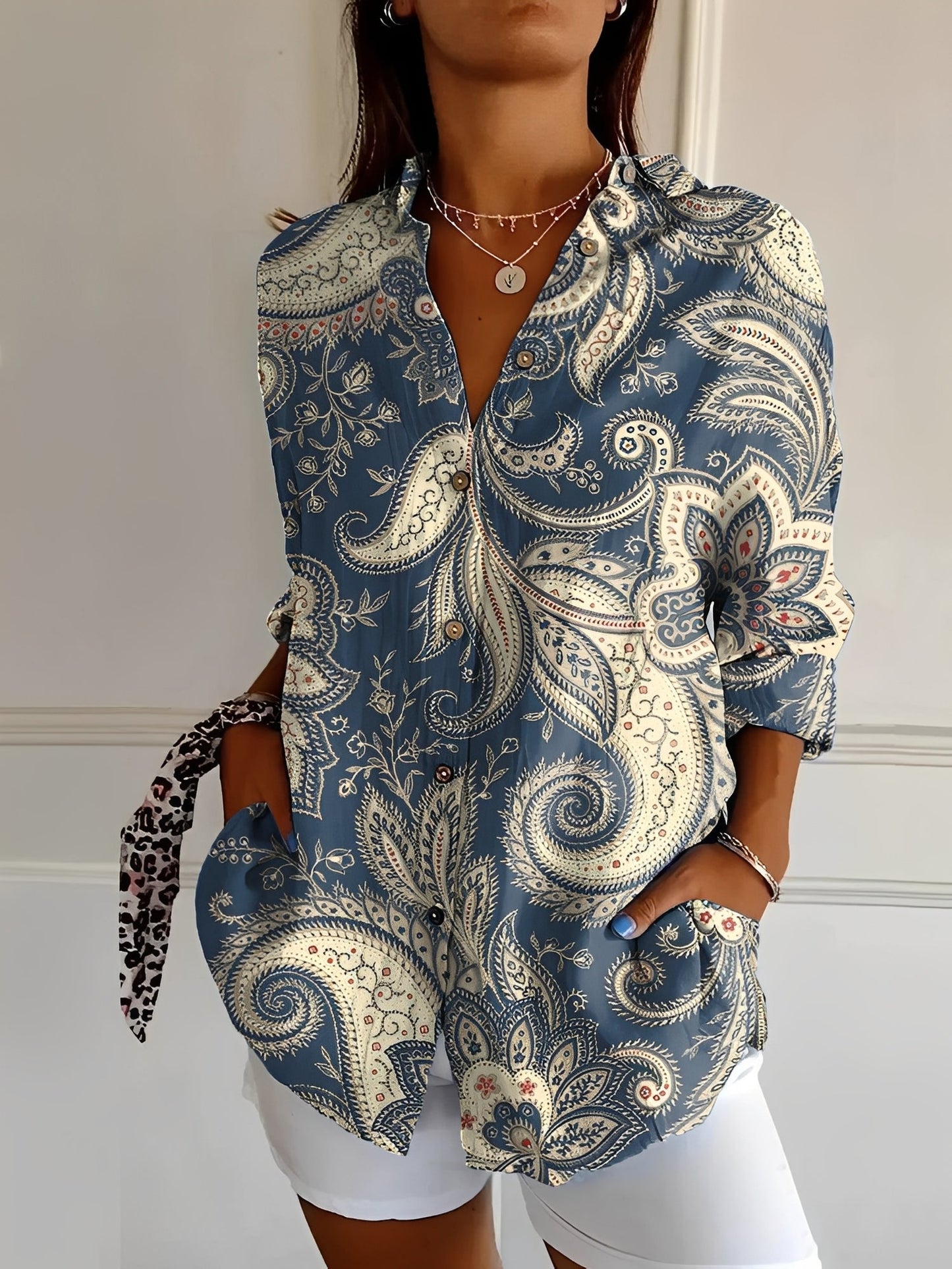 Melissa - Elegante Damenbluse mit Blumenmuster