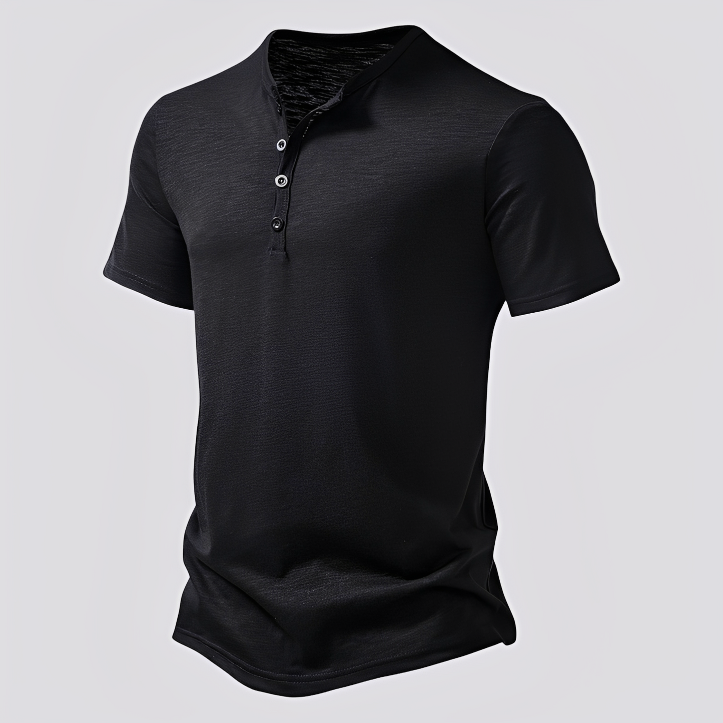 David - Herren-T-Shirt im komfortablen Design mit Knöpfen