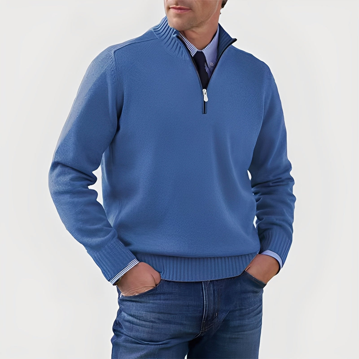 Nolan - Gemütlicher Pullover mit halbem Reißverschluss