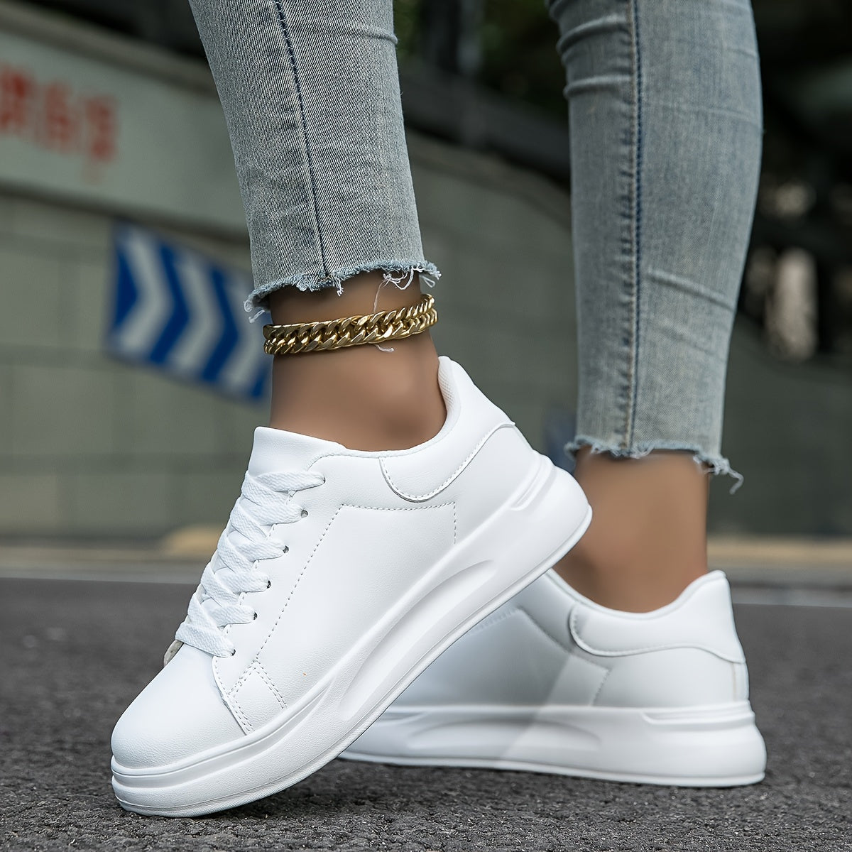 Layla - Weiße Alltagsschuhe für Damen
