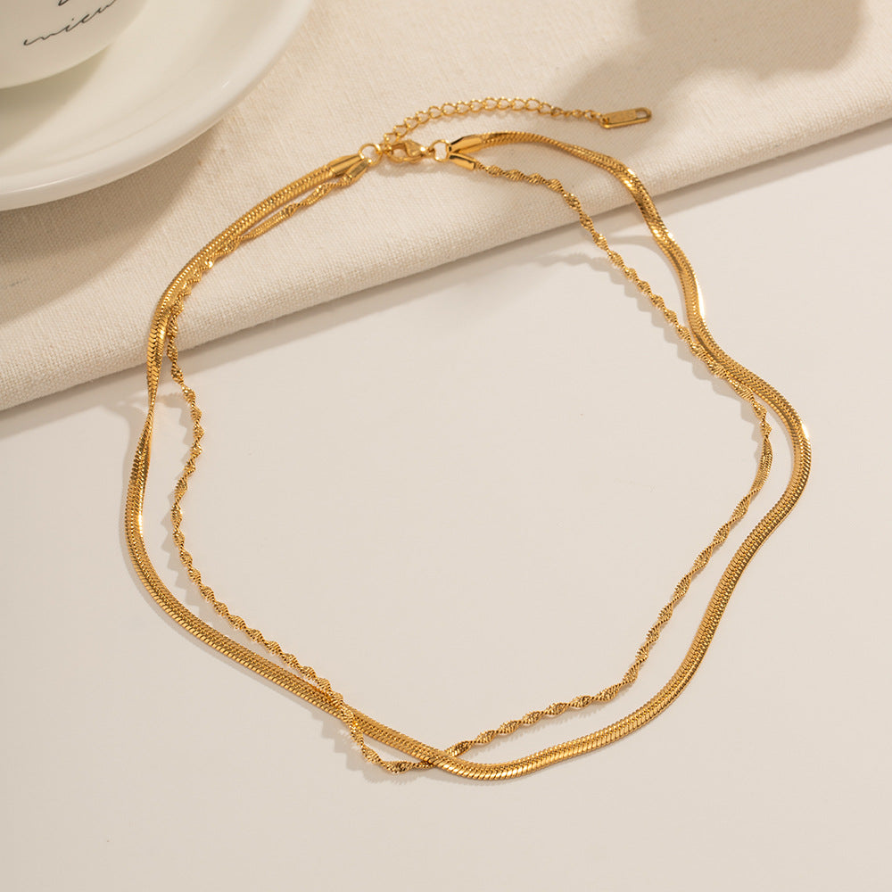 Doppelt gedrehte Kette - Goldschichten Kette