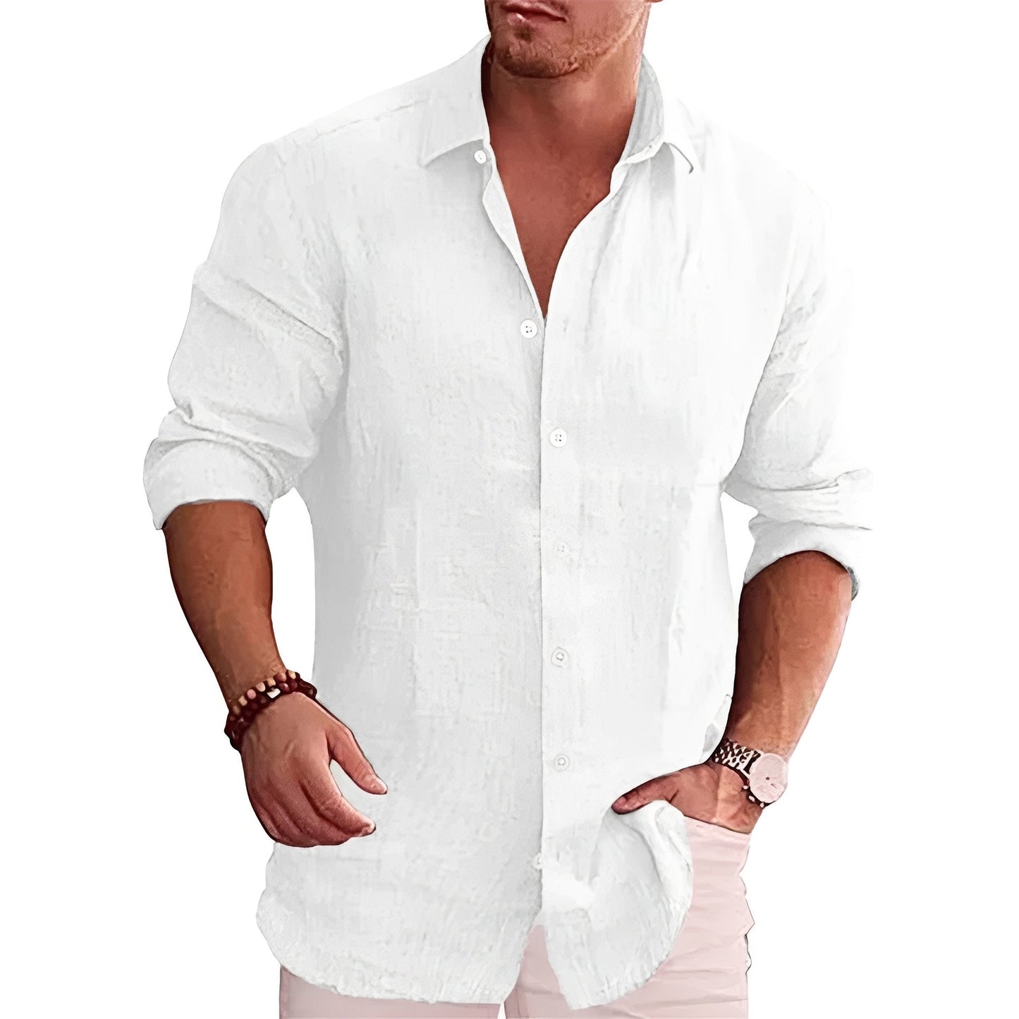 Louis - Angenehmes Slim-Fit-Hemd mit langen Ärmeln für Männer