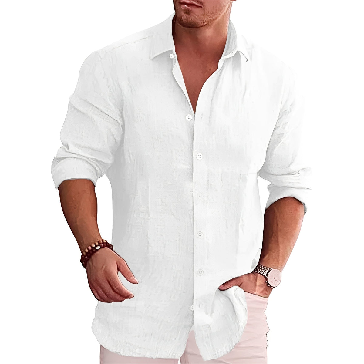Louis - Angenehmes Slim-Fit-Hemd mit langen Ärmeln für Männer