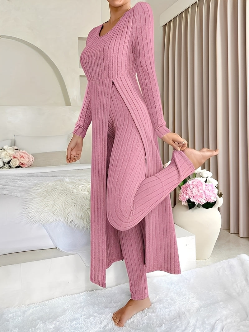 Lisabet - Elegantes Damen-Set aus weichem Rippstoff