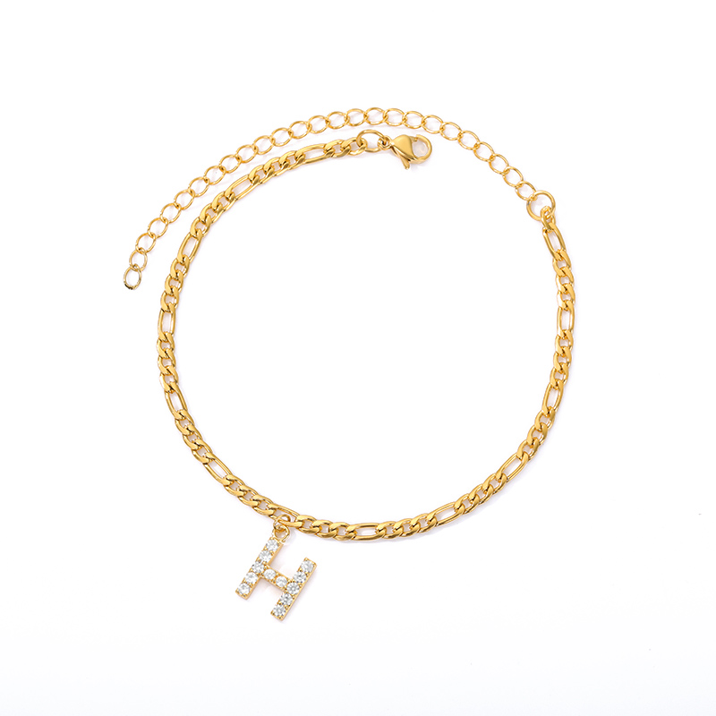 Knöchel mit Initiale - Armband am Knöchel mit Ihrer Initiale