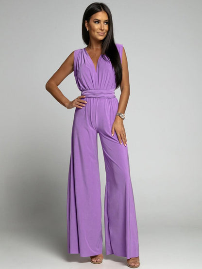 FlairFashion - Ärmelloser Jumpsuit mit schmeichelhaftem V-Ausschnitt