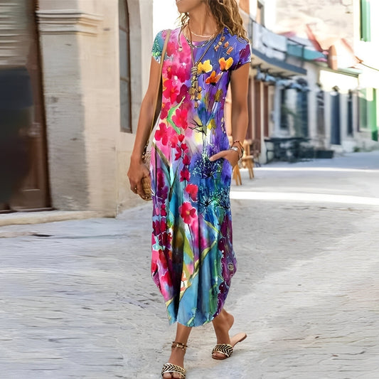 Hollie - Damen Abendkleid mit Blumenmuster