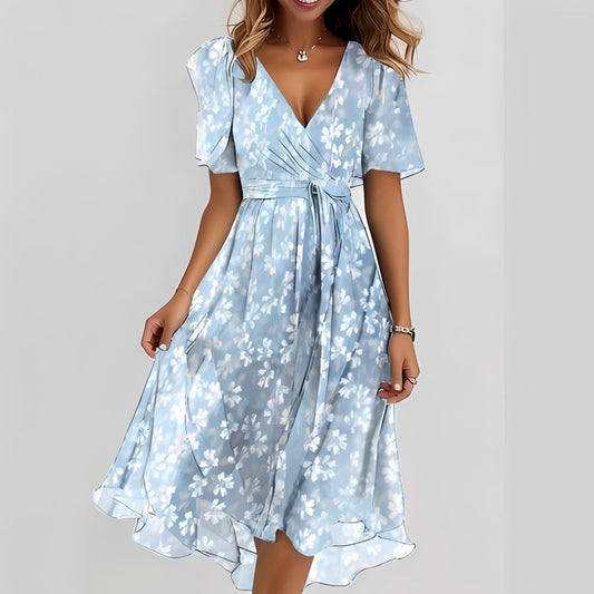 Gemma - Damen-Midikleid mit geschmackvollen kurzen Ärmeln