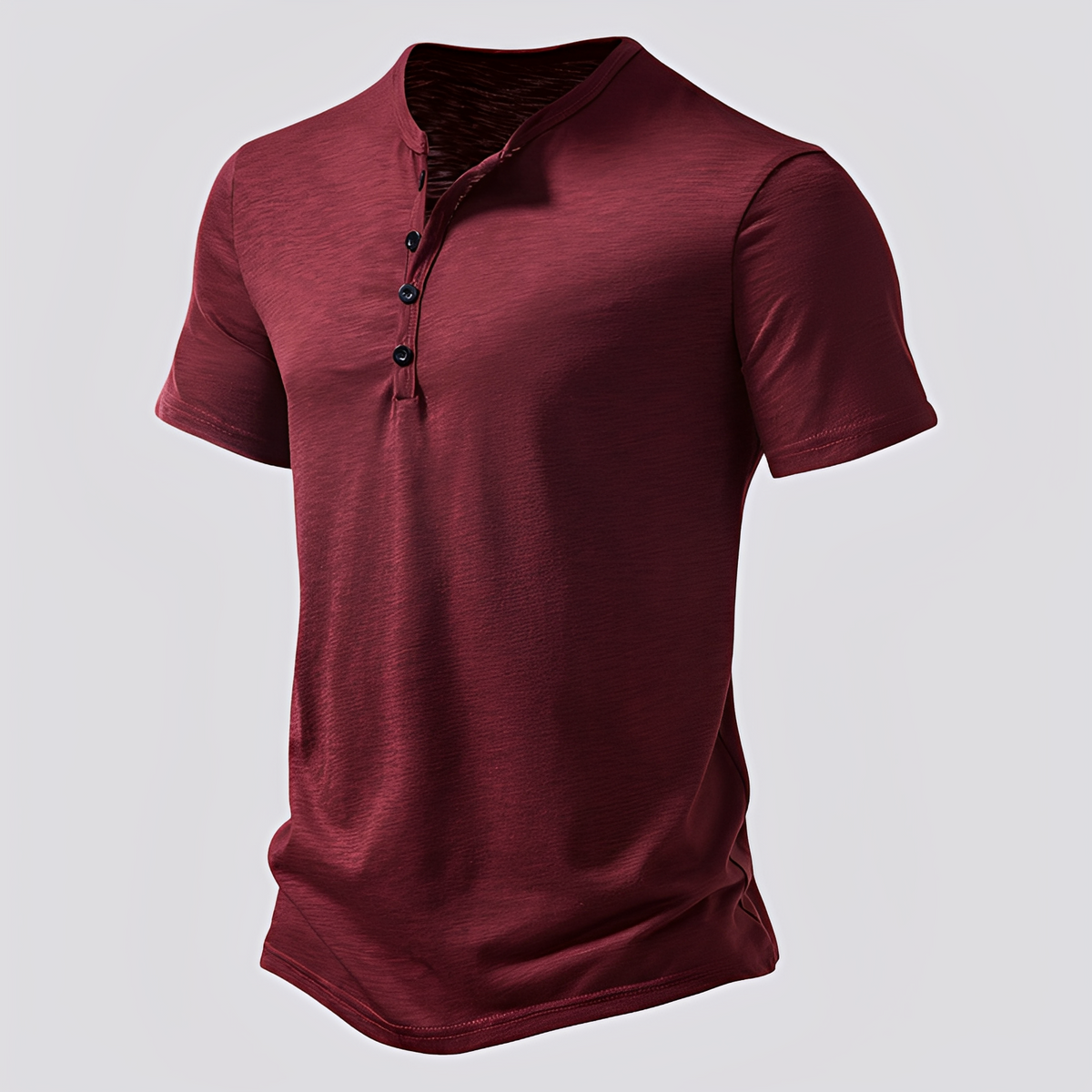 David - Herren-T-Shirt im komfortablen Design mit Knöpfen