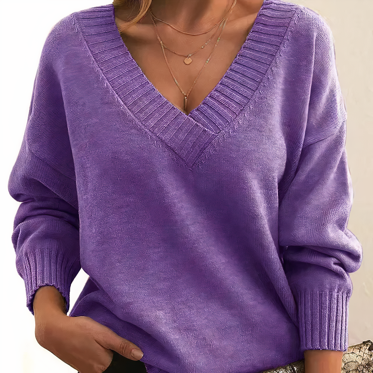 Leocadia - Eleganter Pullover mit V-Ausschnitt