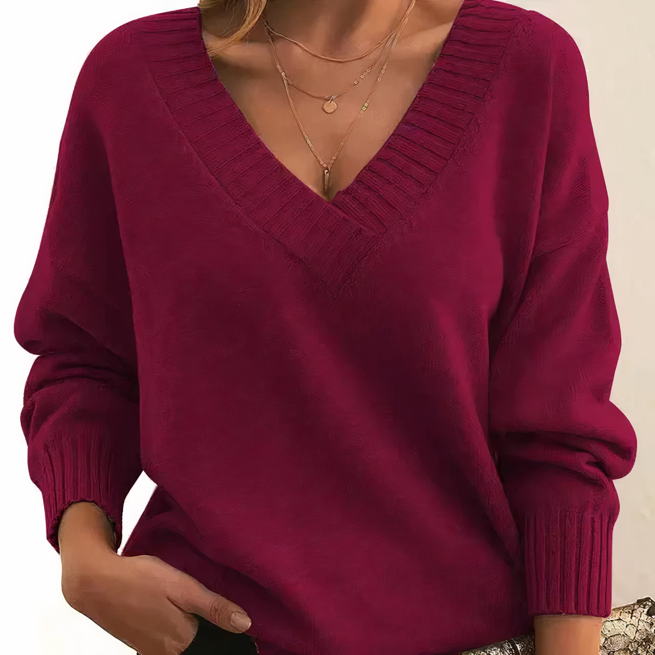 Leocadia - Eleganter Pullover mit V-Ausschnitt