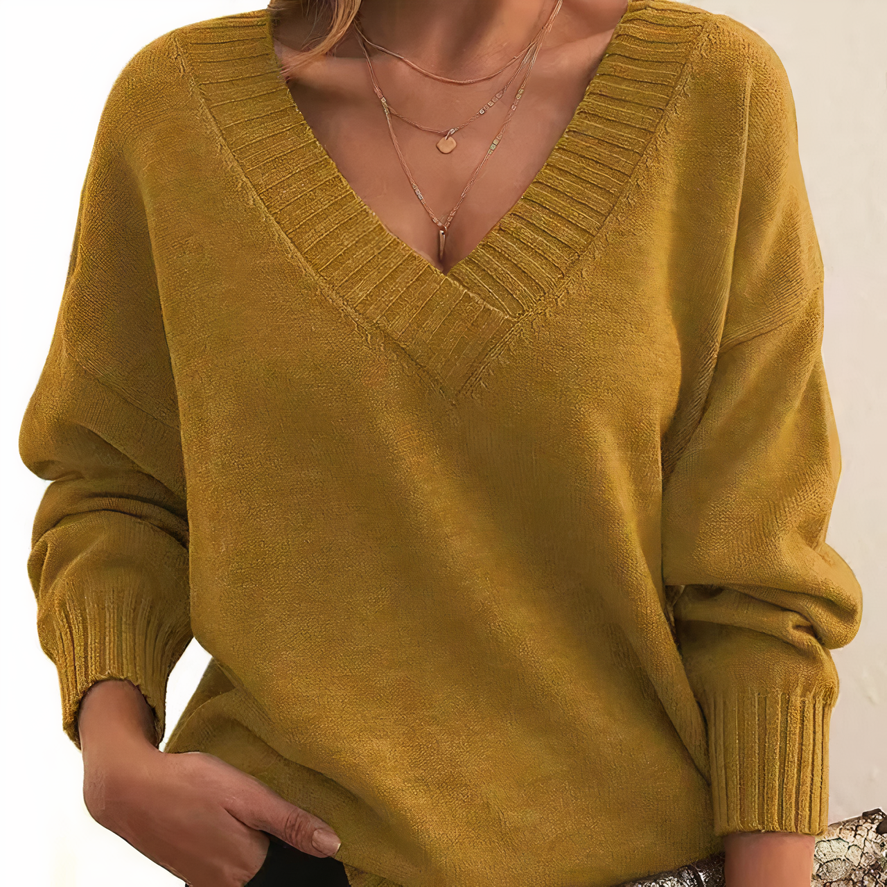 Leocadia - Eleganter Pullover mit V-Ausschnitt