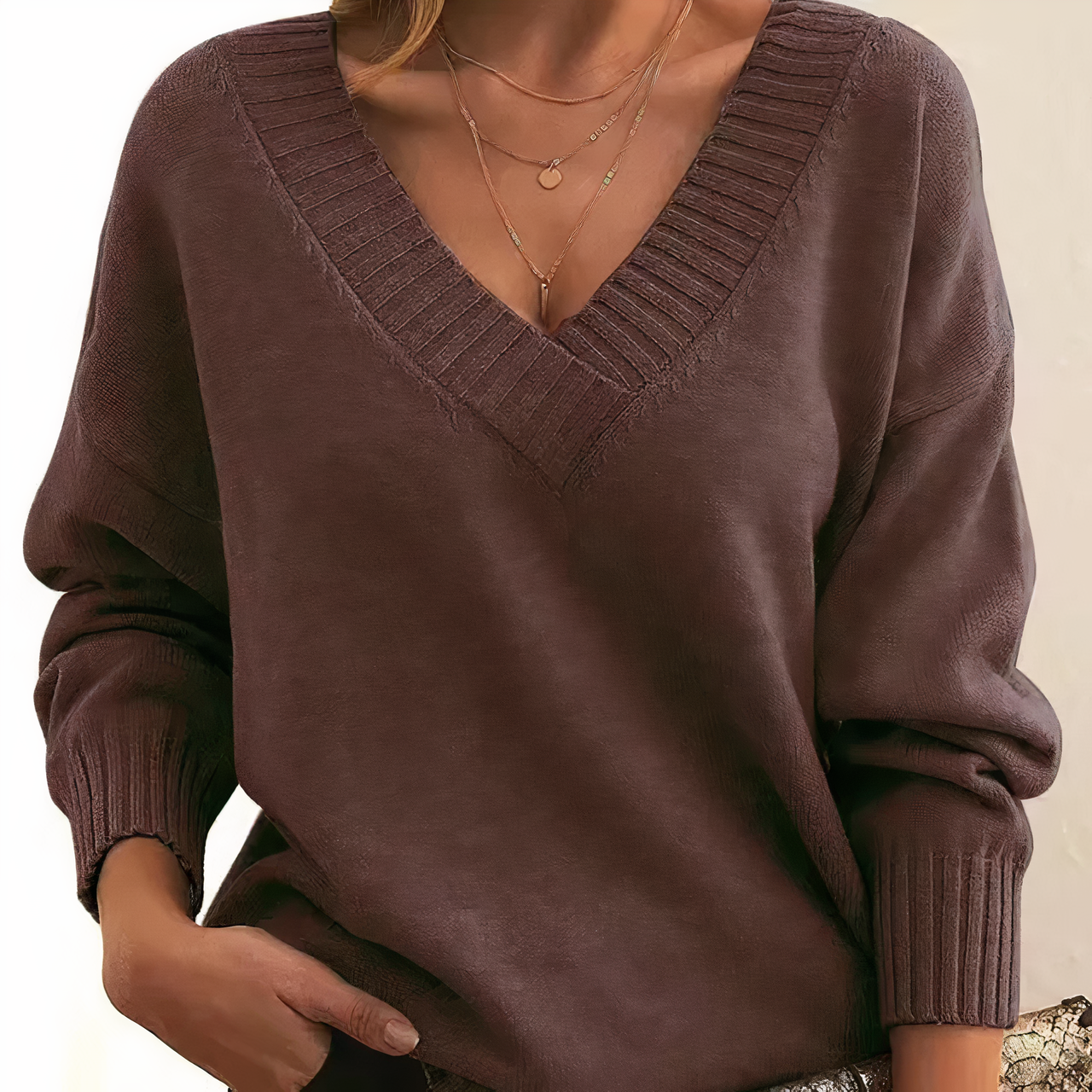 Leocadia - Eleganter Pullover mit V-Ausschnitt