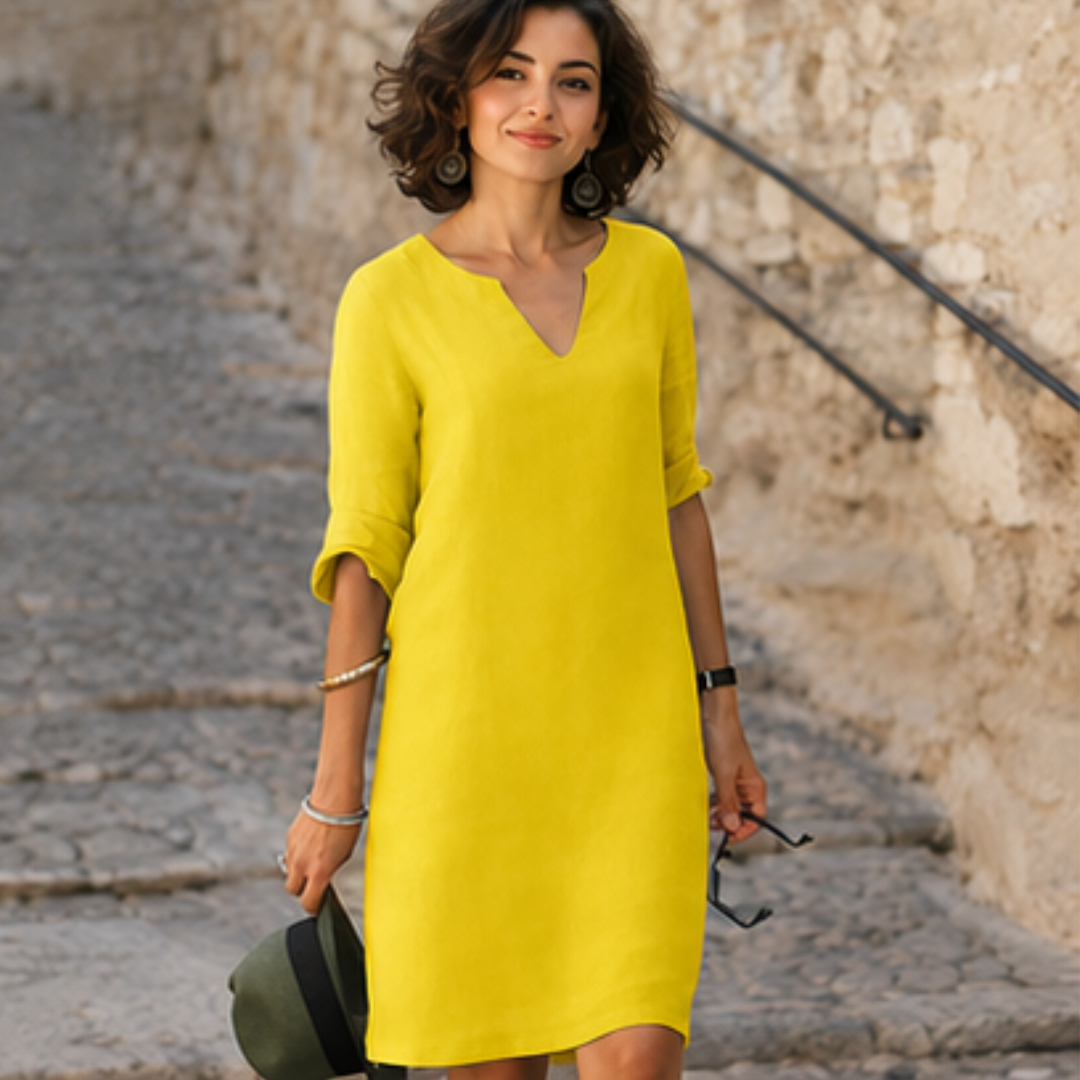 Guilaine - Elegantes und schickes Kleid mit V-Ausschnitt