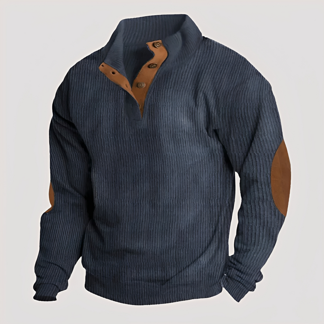 Rico - Robuster Pullover mit halber Knopfleiste