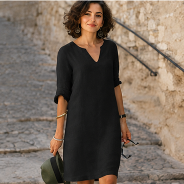 Guilaine - Elegantes und schickes Kleid mit V-Ausschnitt