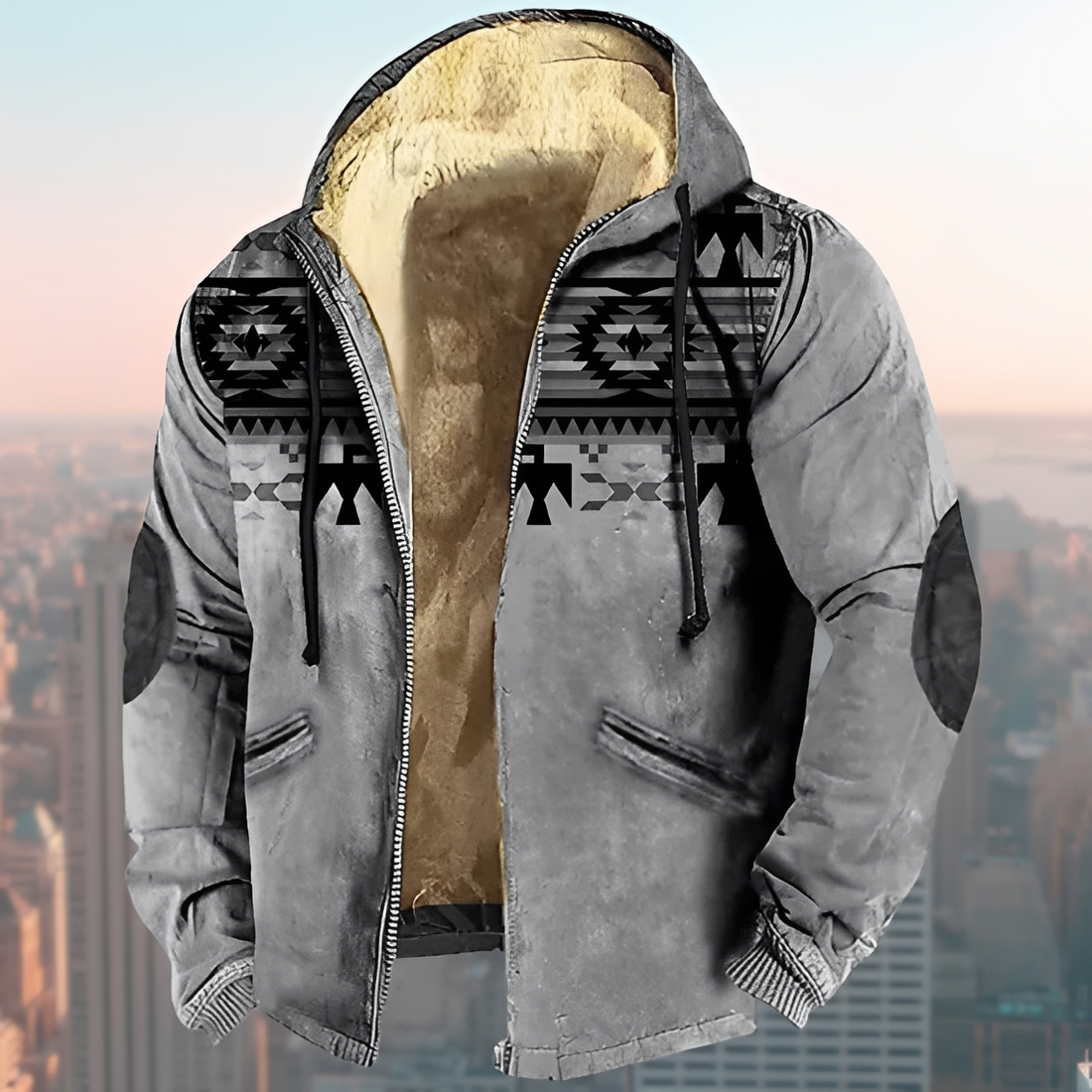 Laszlo - Hoodie-Jacke im Vintage-Stil