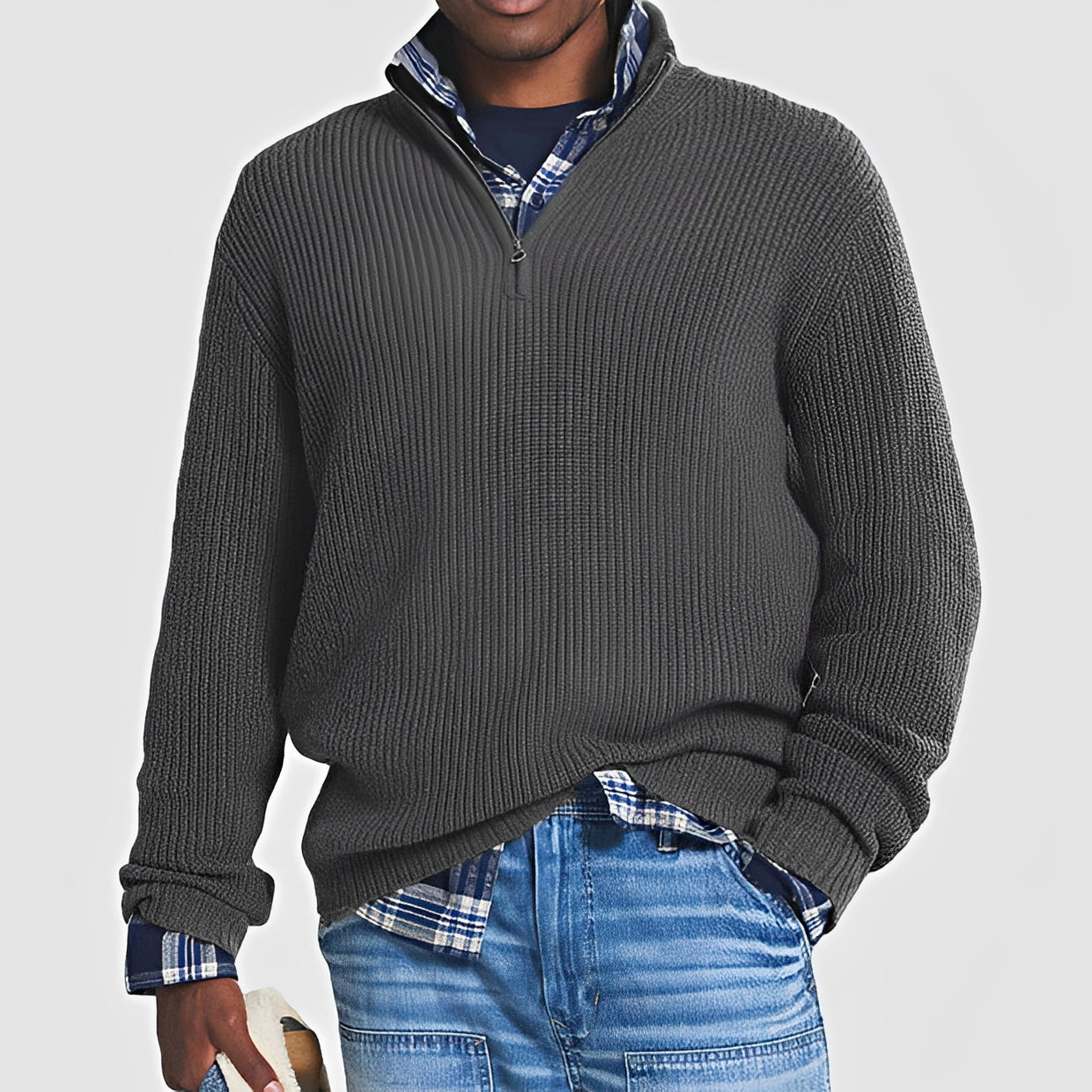 Constantine - Warmer Pullover mit halbem Reißverschluss