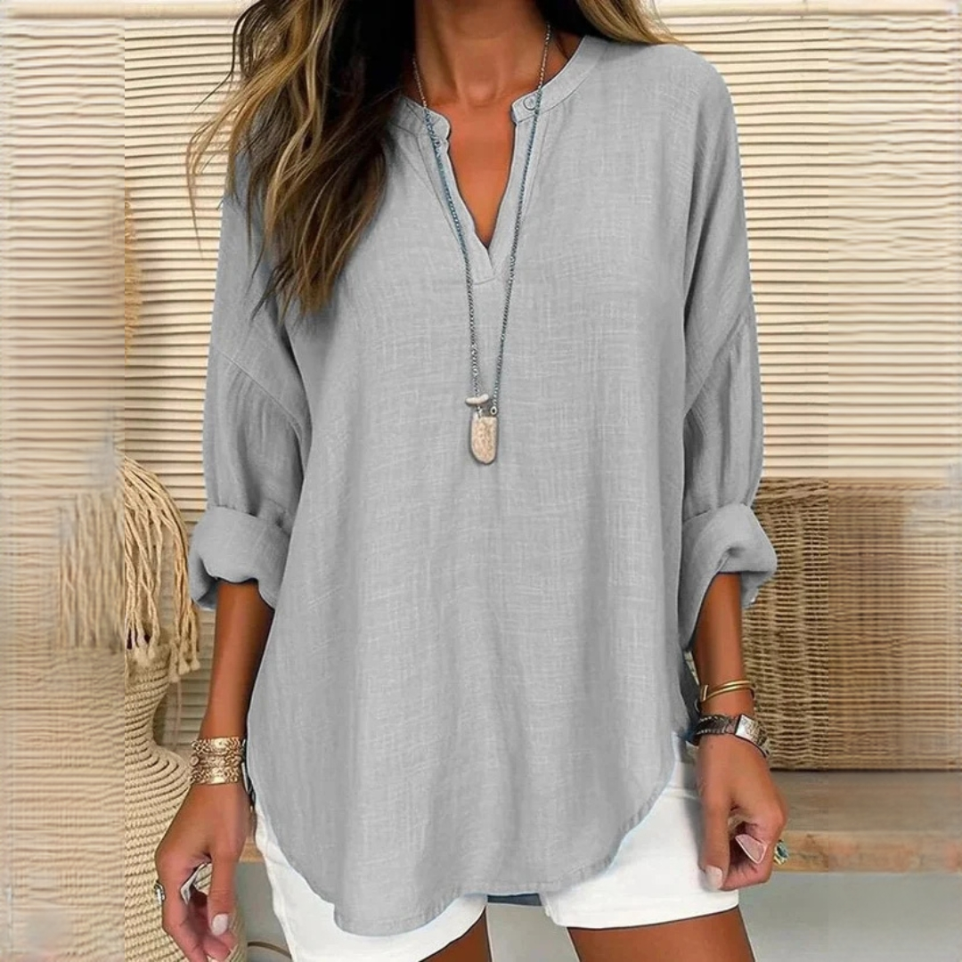 Eliza - Bequeme Bluse mit V-Ausschnitt