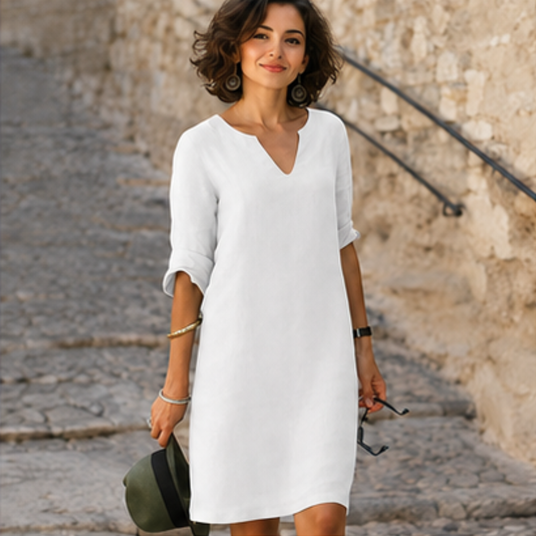 Guilaine - Elegantes und schickes Kleid mit V-Ausschnitt