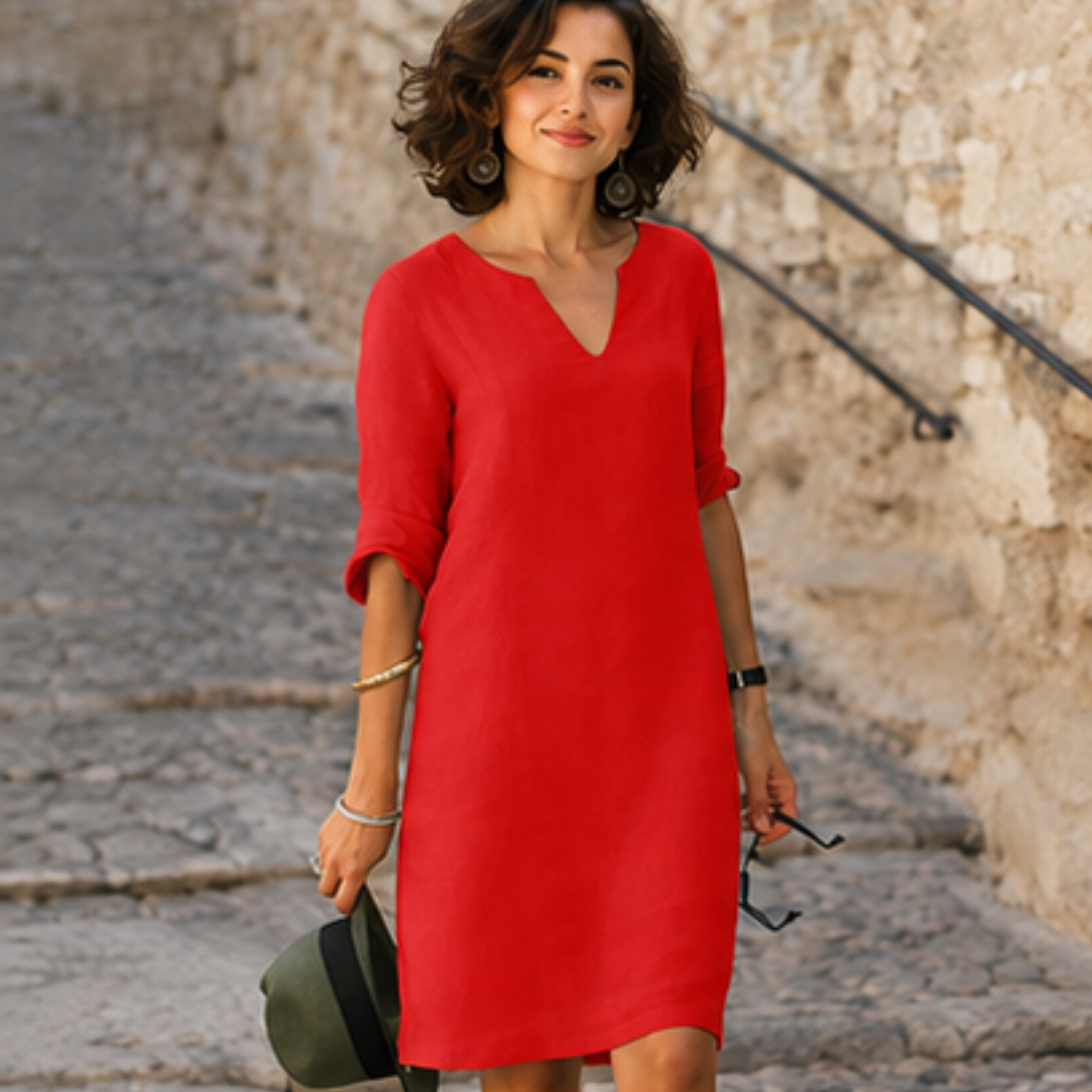 Guilaine - Elegantes und schickes Kleid mit V-Ausschnitt