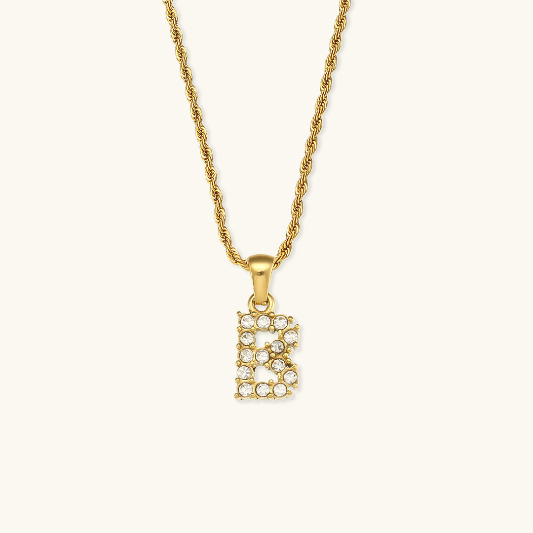 Maeve - Halskette mit Diamanten und Initialen