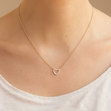 Kleine Halskette der Liebe - Herz-Halskette aus Gold und Diamant