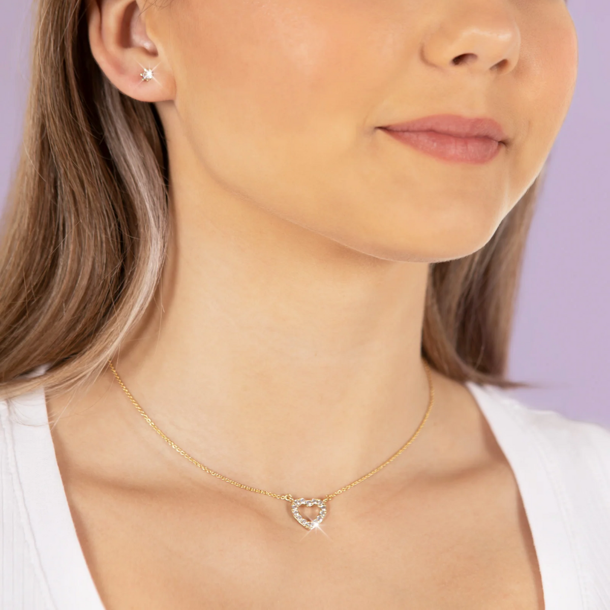 Kleine Halskette der Liebe - Herz-Halskette aus Gold und Diamant