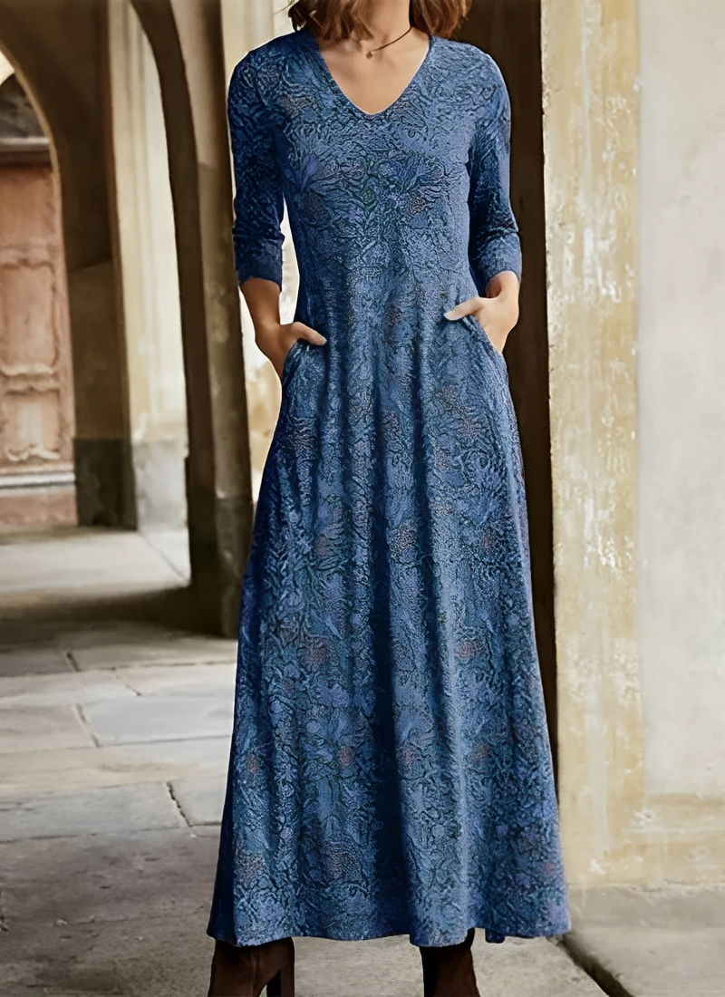 Sophie - Langärmeliges Damen-Vintage-Kleid