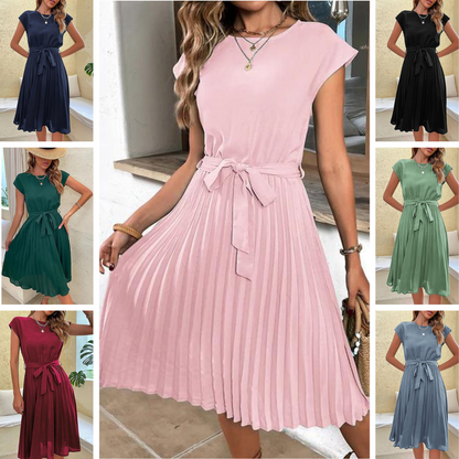 Klara – Sommerkleid mit Plissee und kurzen Ärmeln