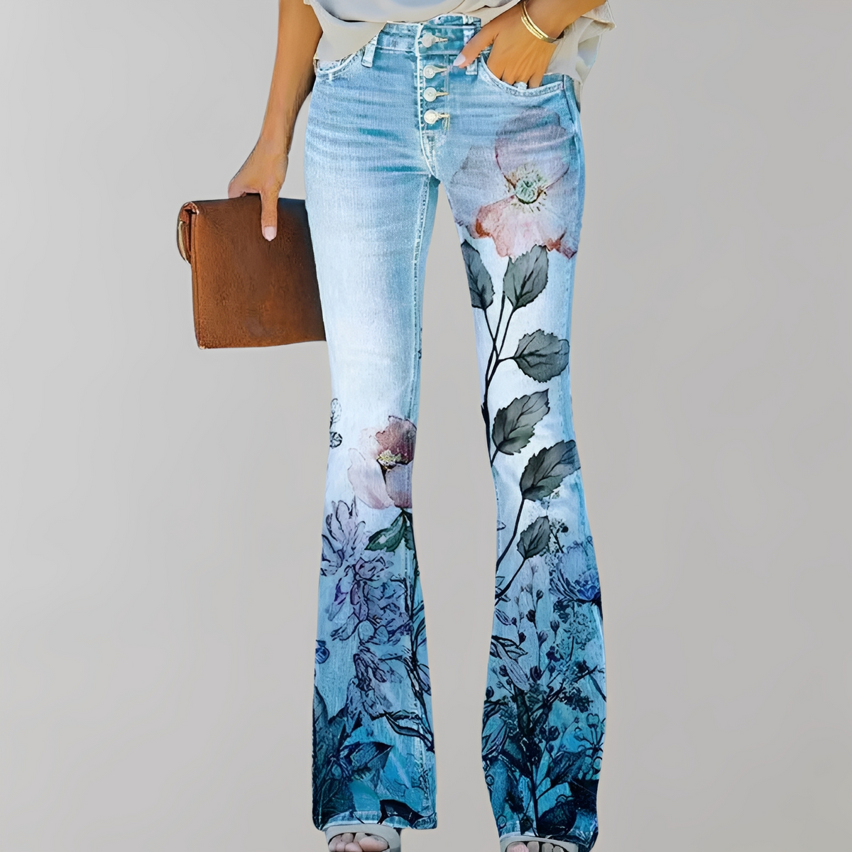 Dionella - Damenjeans mit Blumenmuster