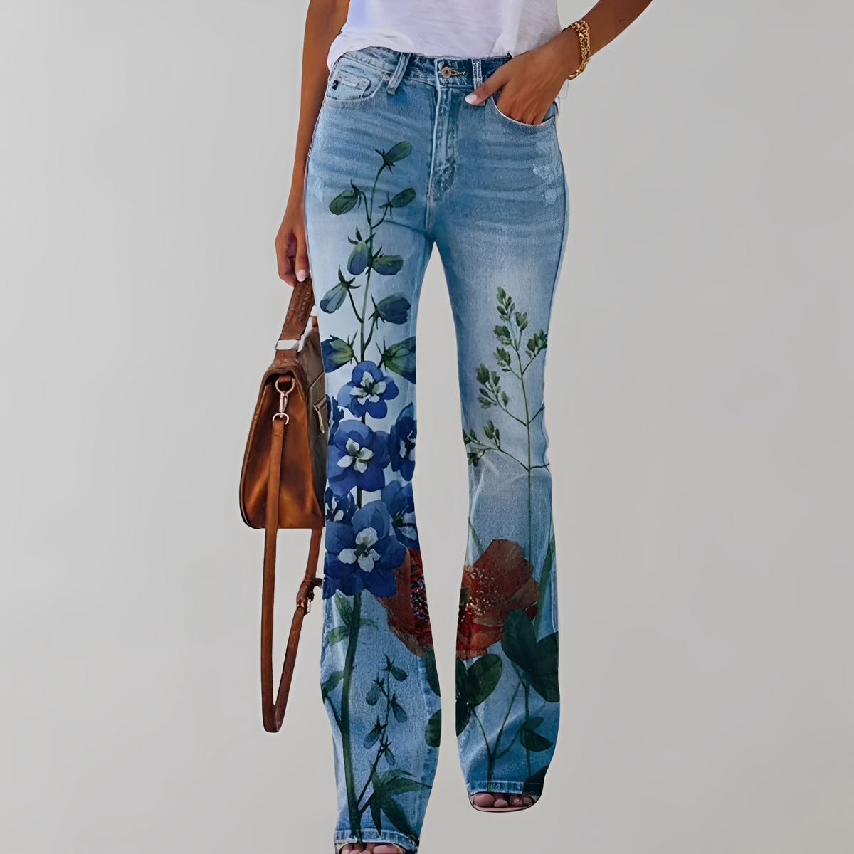 Dionella - Damenjeans mit Blumenmuster