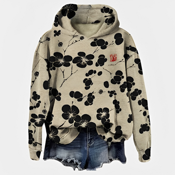 Emelyn - Damen-Hoodie mit floralen Details