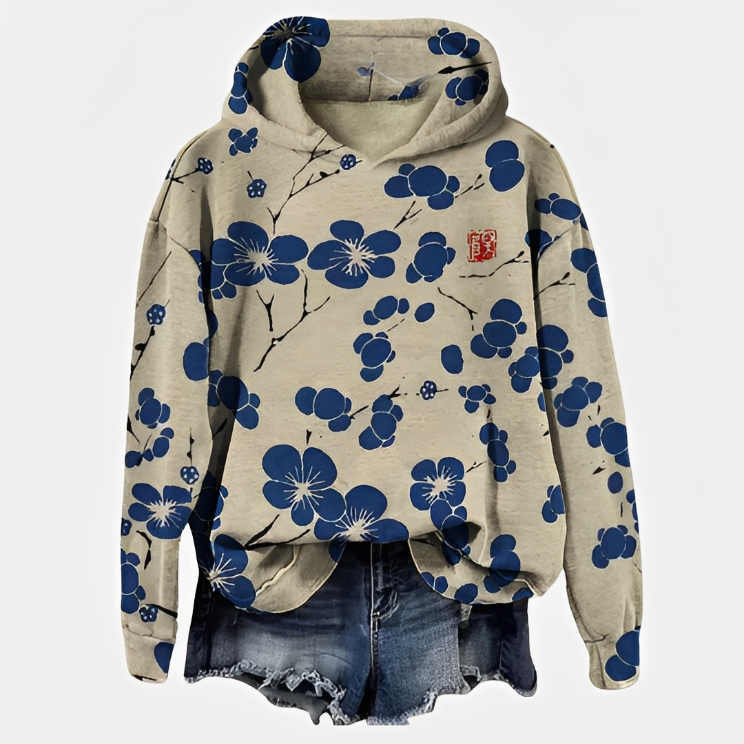 Emelyn - Damen-Hoodie mit floralen Details