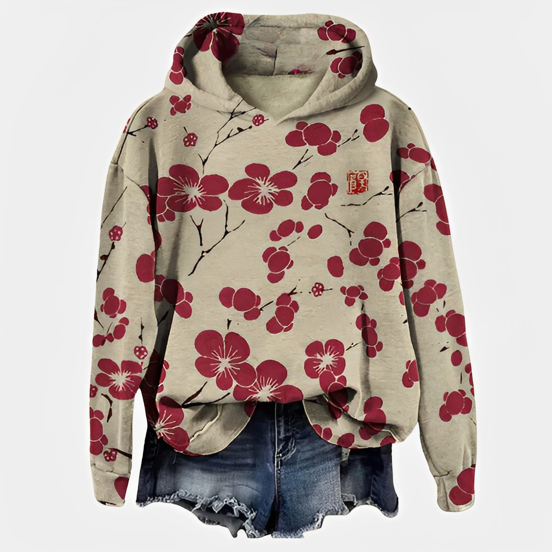 Emelyn - Damen-Hoodie mit floralen Details