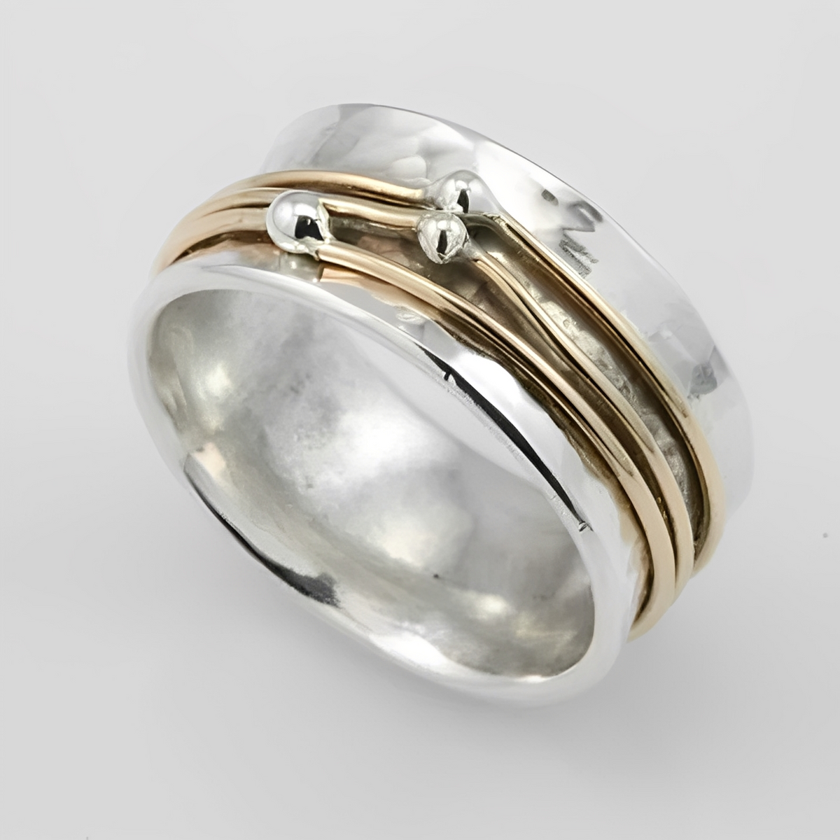 Alix – Ring aus Silber und Gold im Retro-Stil