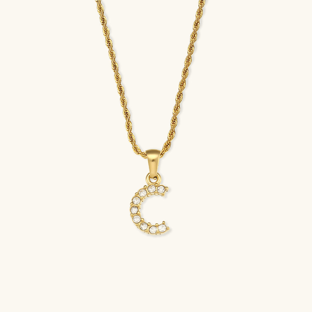Maeve - Halskette mit Diamanten und Initialen