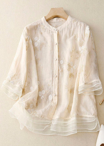 Elaine - Vielseitige Bluse mit Stickerei