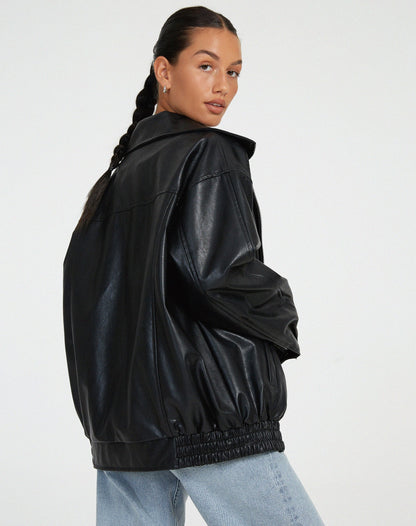 Sophia - Bequeme Oversize-Lederjacke