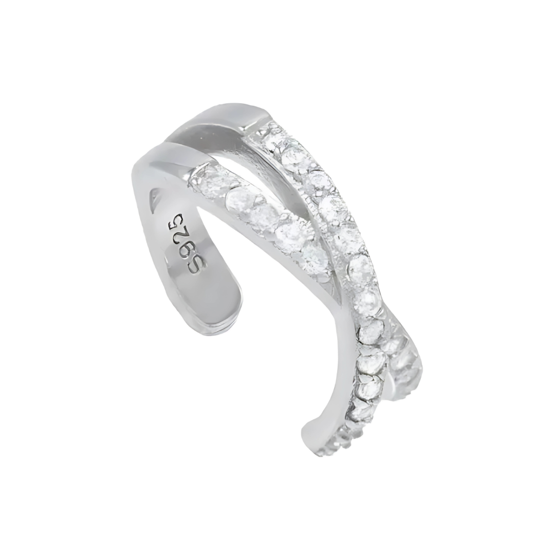 Noelle – Ohrring mit Doppelter Schicht und Diamanten