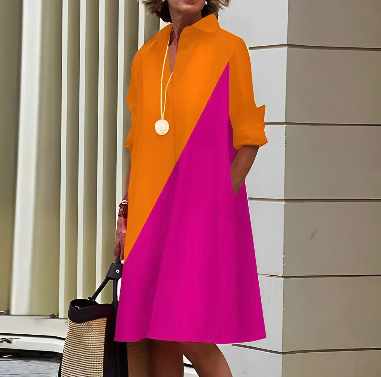 Alissa - Elegantes und bequemes Damen-Midikleid.