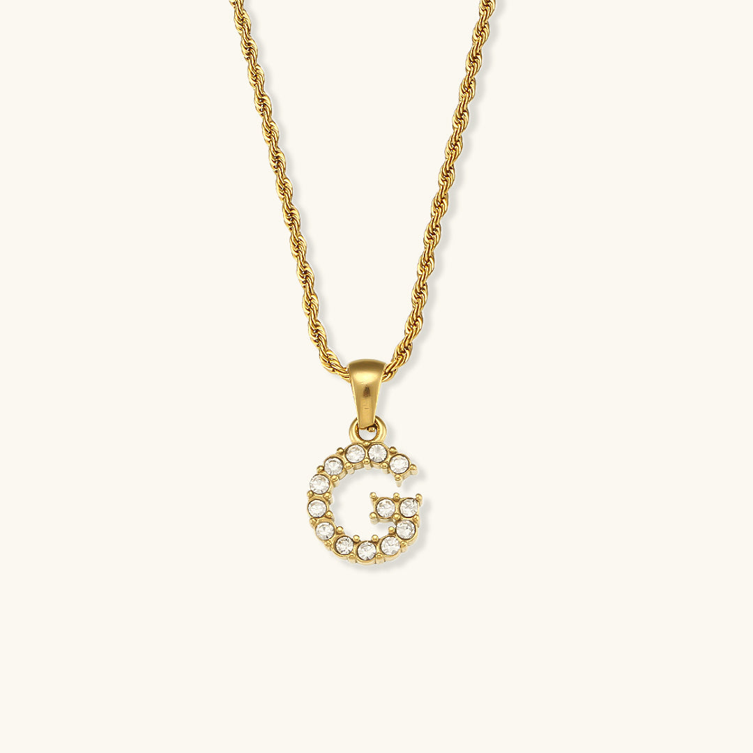 Maeve - Halskette mit Diamanten und Initialen